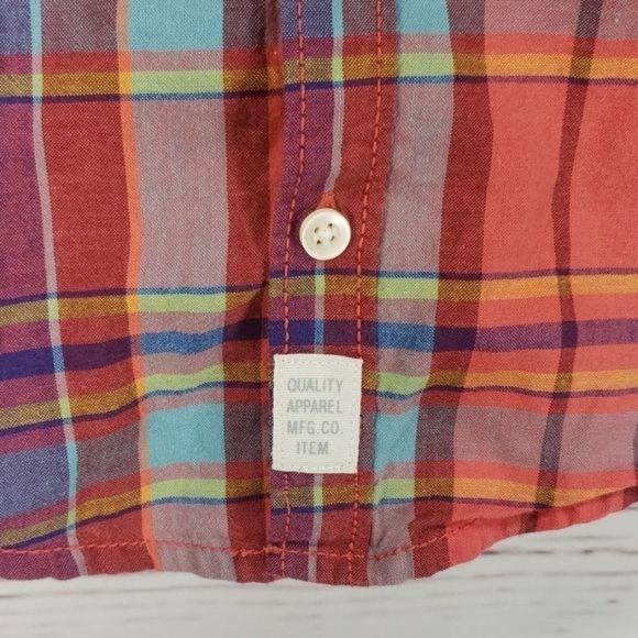 Carters Red Plaid Long Sleeve Button Down - Picture 3 of 6